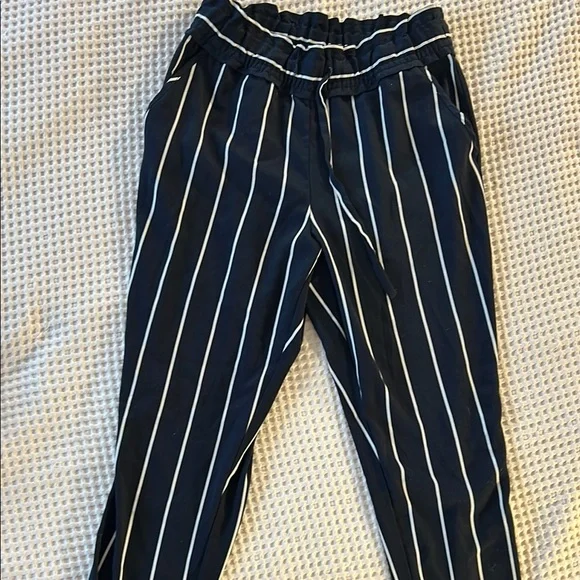 Striped Navy Jogger Pants - Picture 2 of 5
